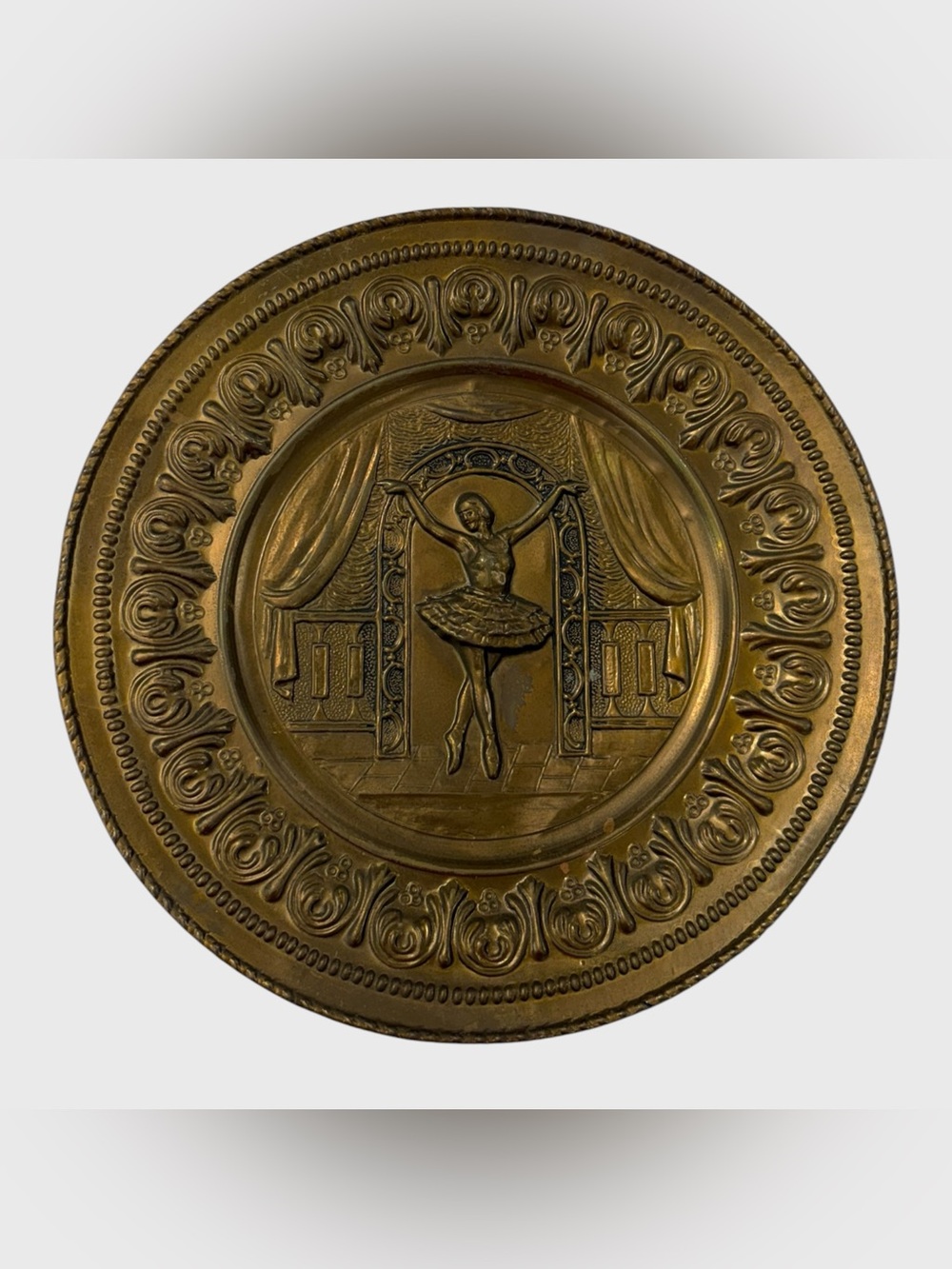 Vintage Mid 20th Century 12” Lombard Brass Ballerina Wall Decor